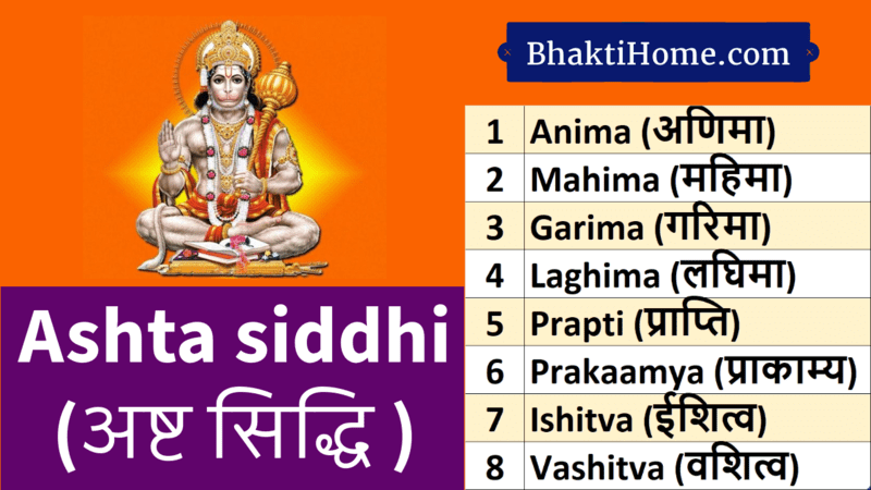 अष्ट सिद्धि | Ashta siddhi - What are the 8 Ashta siddhi | Bhakti Home