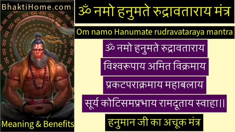 Om namo Hanumate rudravataraya mantra ॐ नमो हनुमते रुद्रावताराय मंत्र